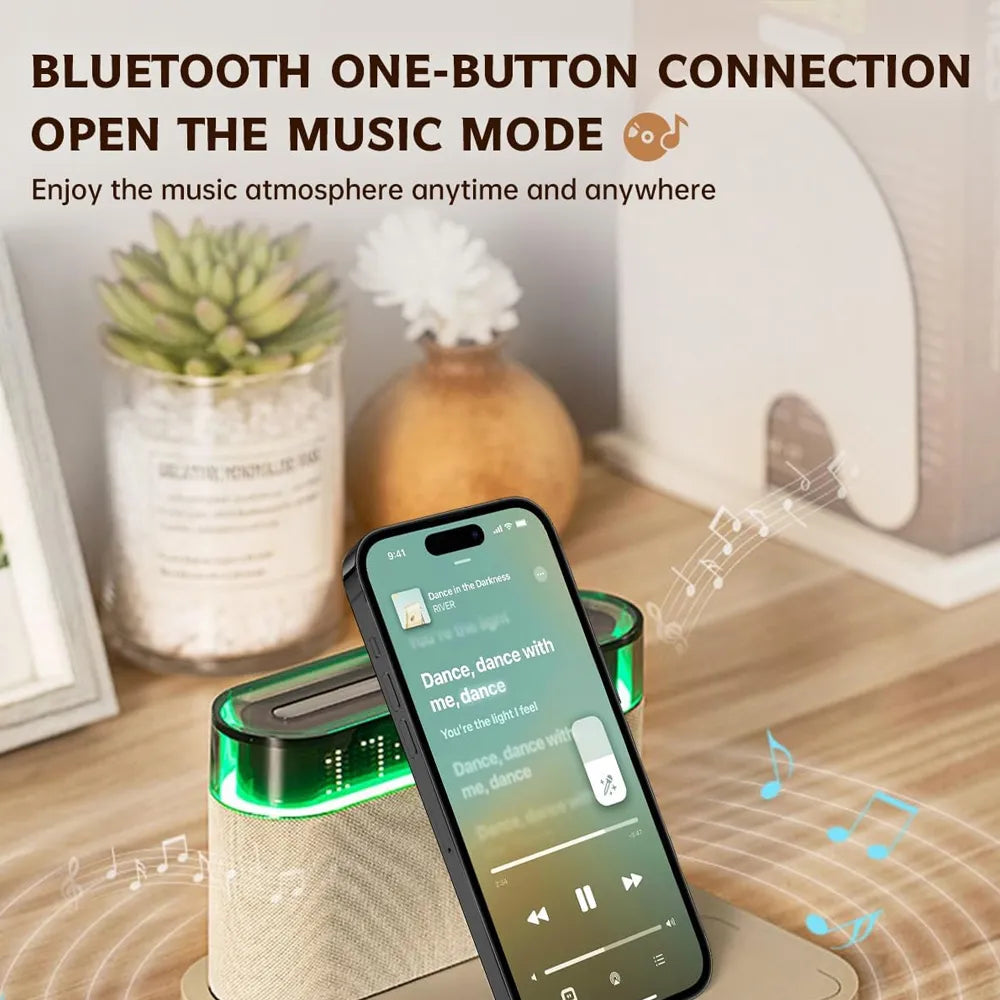 LED Digital Alarm Clock RGB Marquee Bluetooth Speaker