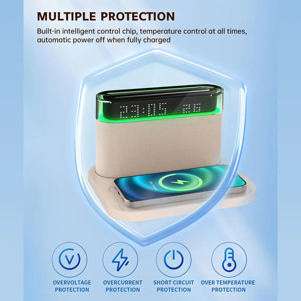LED Digital Alarm Clock RGB Marquee Bluetooth Speaker