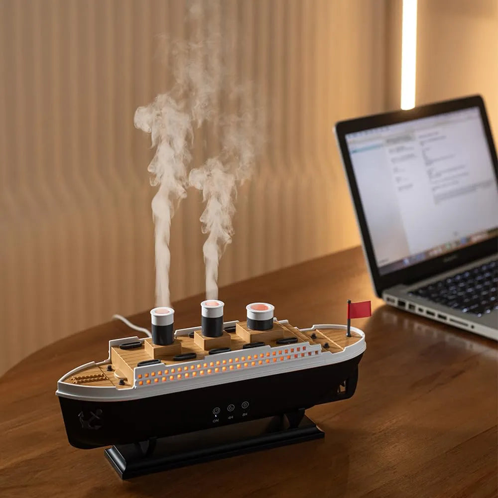 Titanic Ship Air Humidifier 3 Button Operation 250ml 650mAh DC 24V Port
