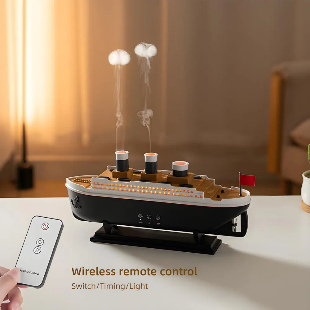 Titanic Ship Air Humidifier 3 Button Operation 250ml 650mAh DC 24V Port