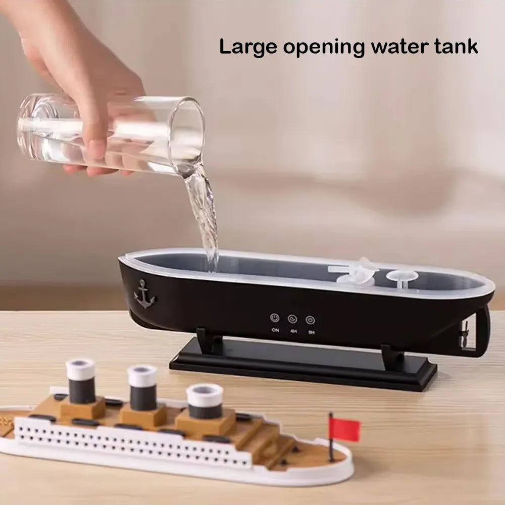 Titanic Ship Air Humidifier 3 Button Operation 250ml 650mAh DC 24V Port