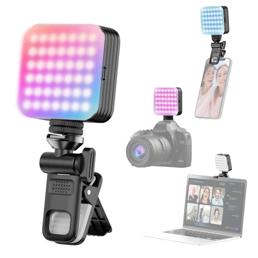 D12S Portable Mini RGB LED Video Light 2000mAh Type-C Rechargeable