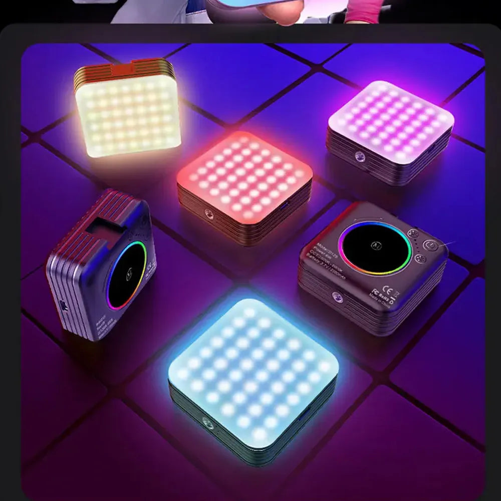 D12S Portable Mini RGB LED Video Light 2000mAh Type-C Rechargeable