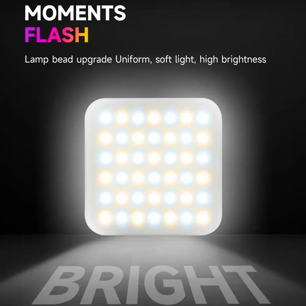 D12S Portable Mini RGB LED Video Light 2000mAh Type-C Rechargeable