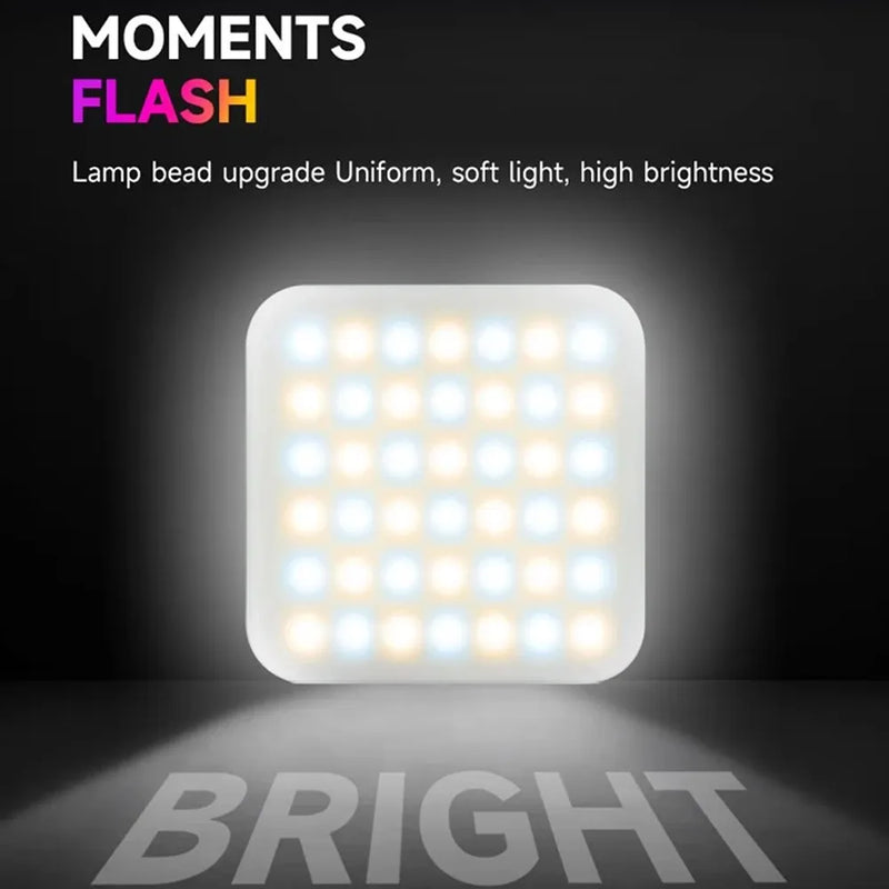D12S Portable Mini RGB LED Video Light 2000mAh Type-C Rechargeable
