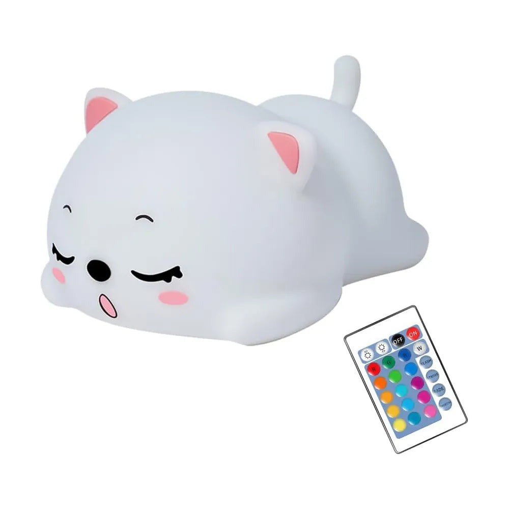 LED Sleeping Cat Silicone Kitty Night Light