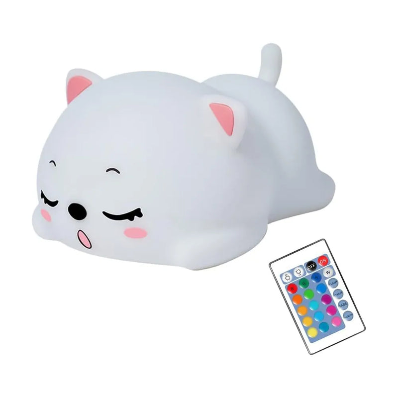 LED Sleeping Cat Silicone Kitty Night Light