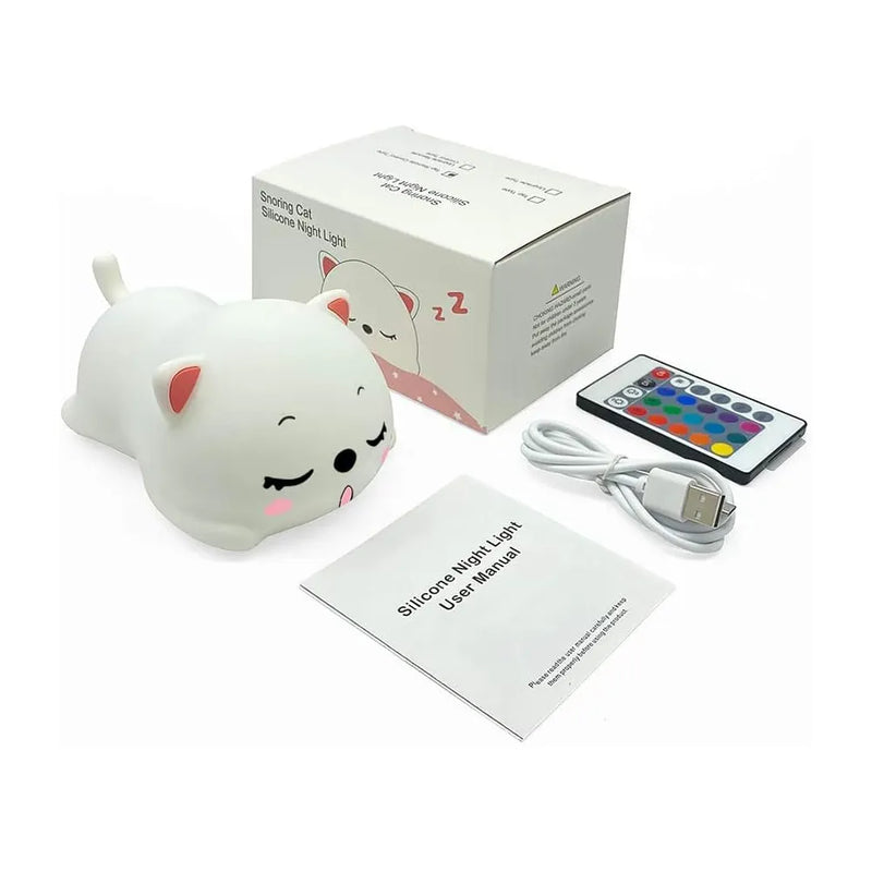 LED Sleeping Cat Silicone Kitty Night Light