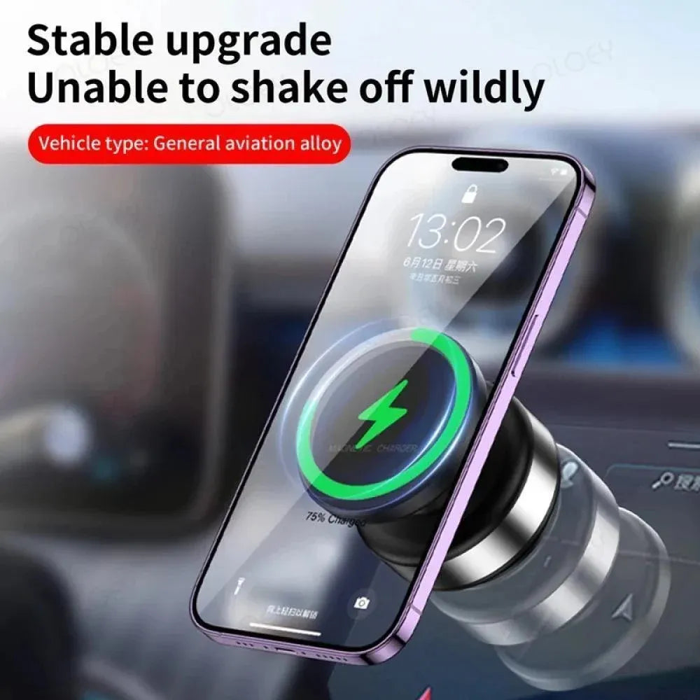 CZ18 - 360° Rotating Magnetic Phone Holder Stand with Wireless Charger 15W