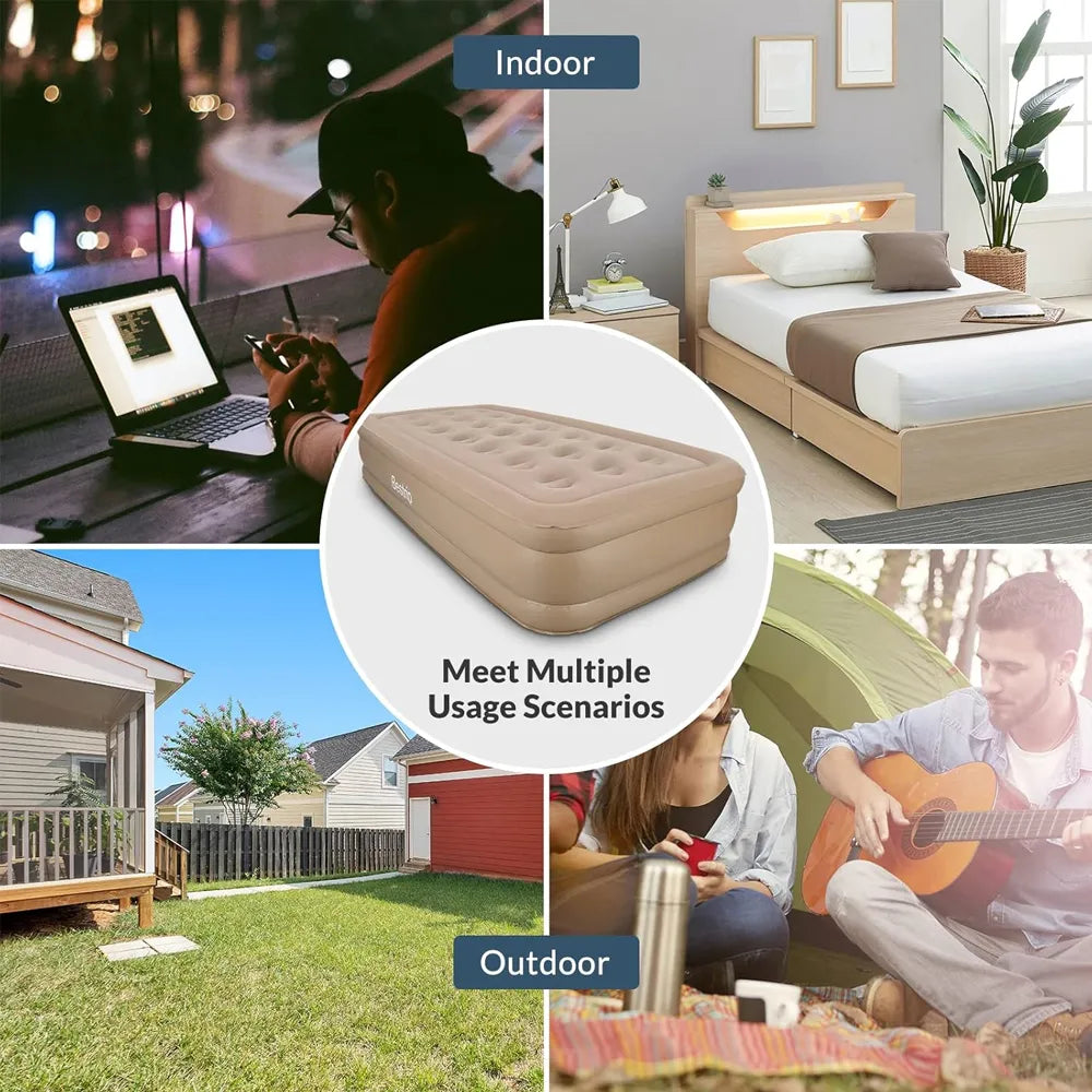 Bestrip Inflatable Bed with Built-in Pump 200×100×40cm