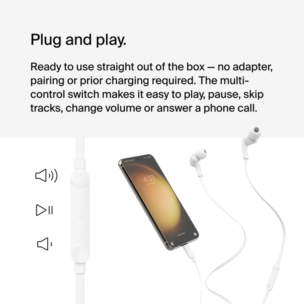 Belkin SoundForm Wired Earbuds with USB-C Connector