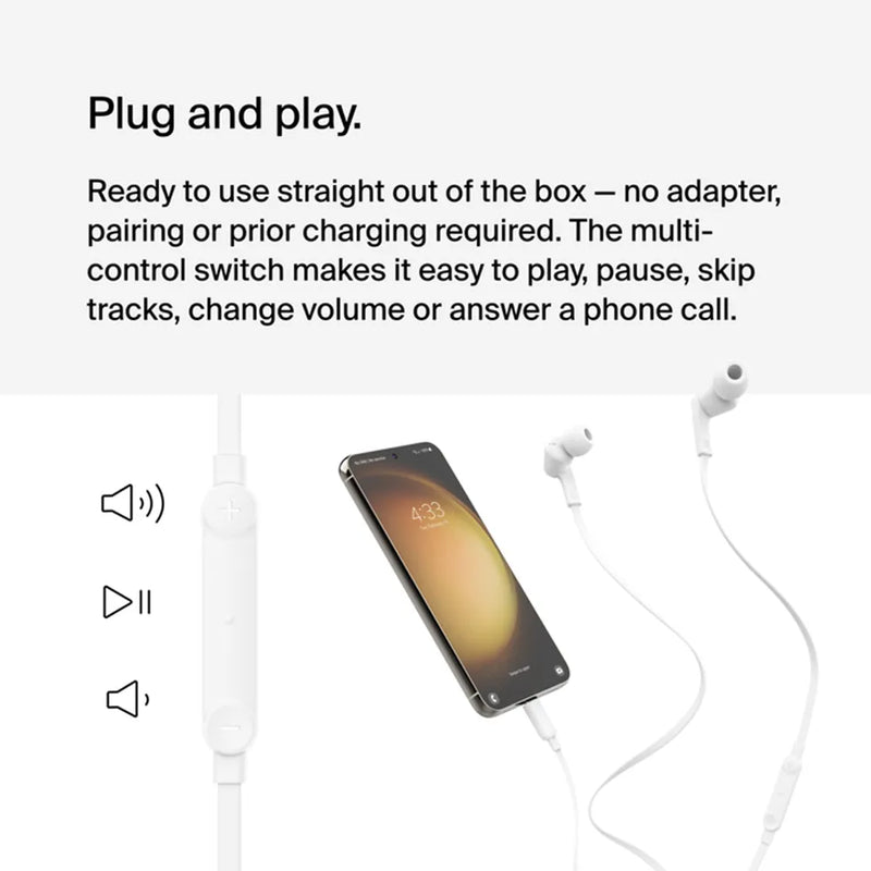 Belkin SoundForm Wired Earbuds with USB-C Connector