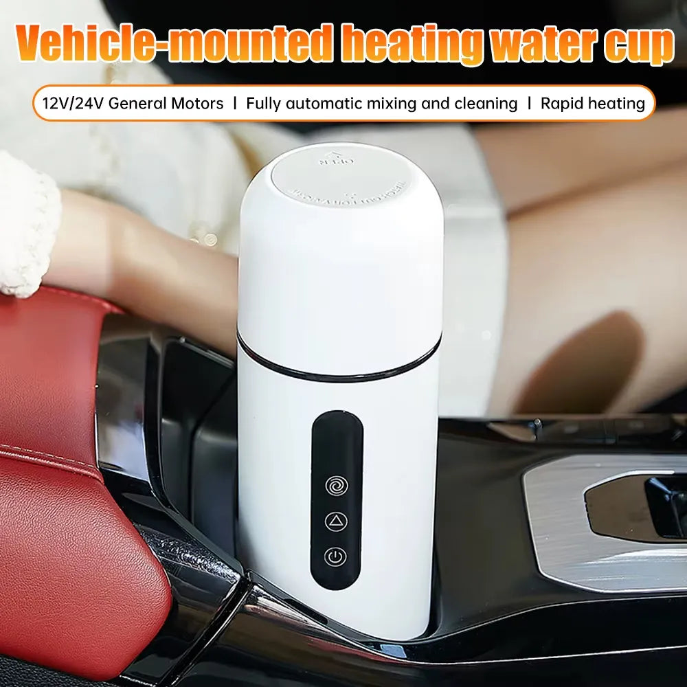 Electric Portable Coffee and Tea Car Heating Bottle Kettle with Automatic Stirring 30℃ to 100℃