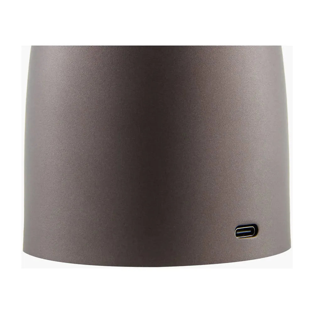Traditional Mushroom Style Table Lamp With Adjustable Brightness 9in Tall 1200mAh Rechargeable Battery - Brown