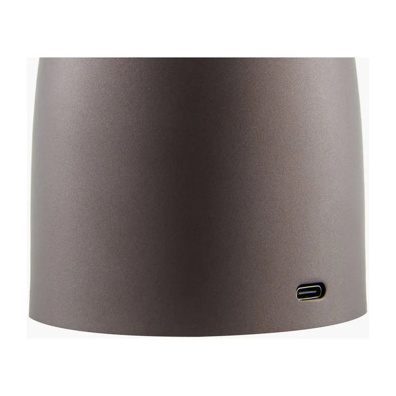 Traditional Mushroom Style Table Lamp With Adjustable Brightness 9in Tall 1200mAh Rechargeable Battery - Brown