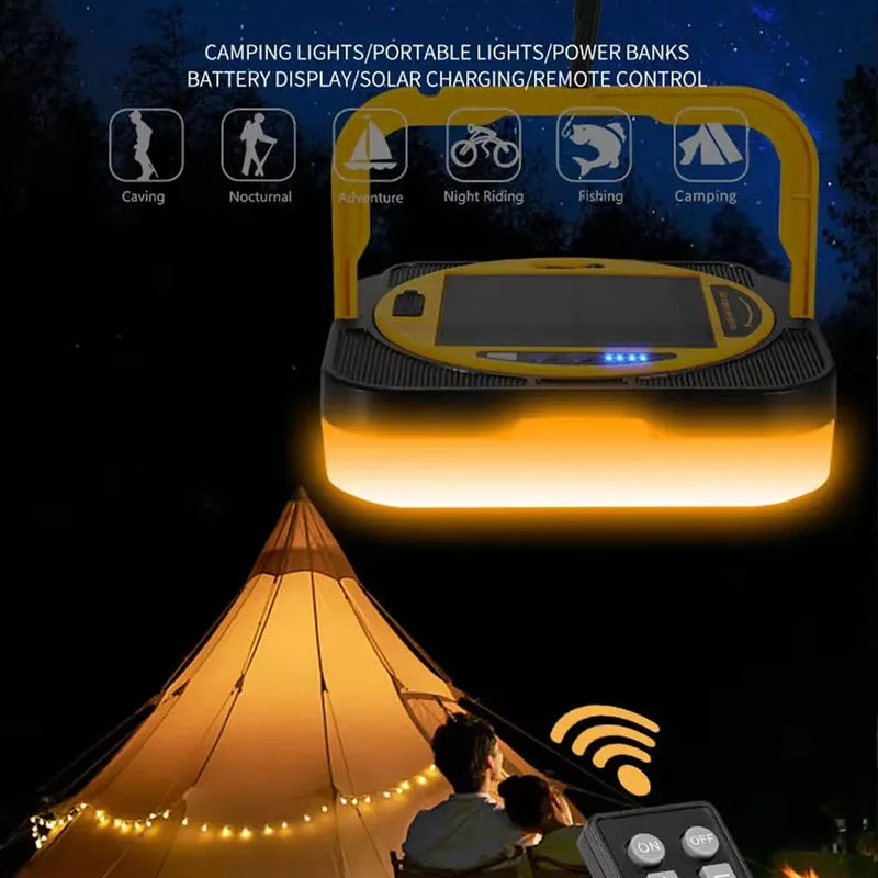 Multicolour Camping Light String with 3 Color Temperaturess Type-C & Solar Rechargeable