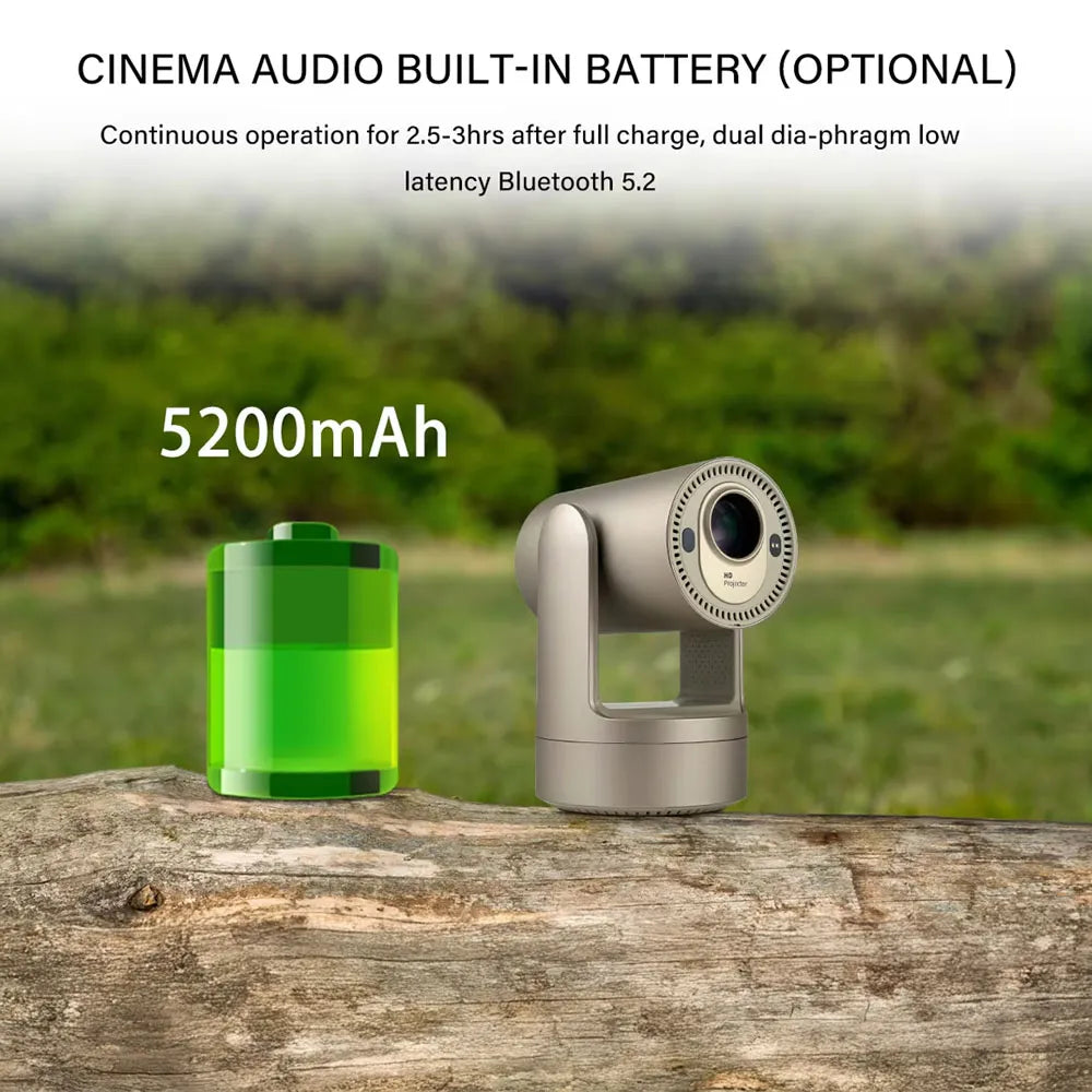 Rechargeable Mini 4K Smart Projector with Multi-angle Head Design-5G