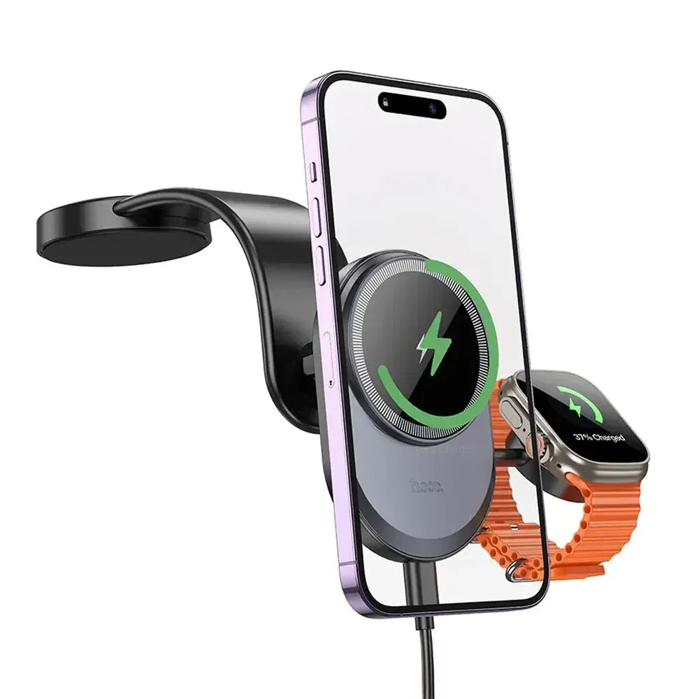 Hoco HW28 Excelso 2-In-1 Wireless Fast Charging with Car Holder