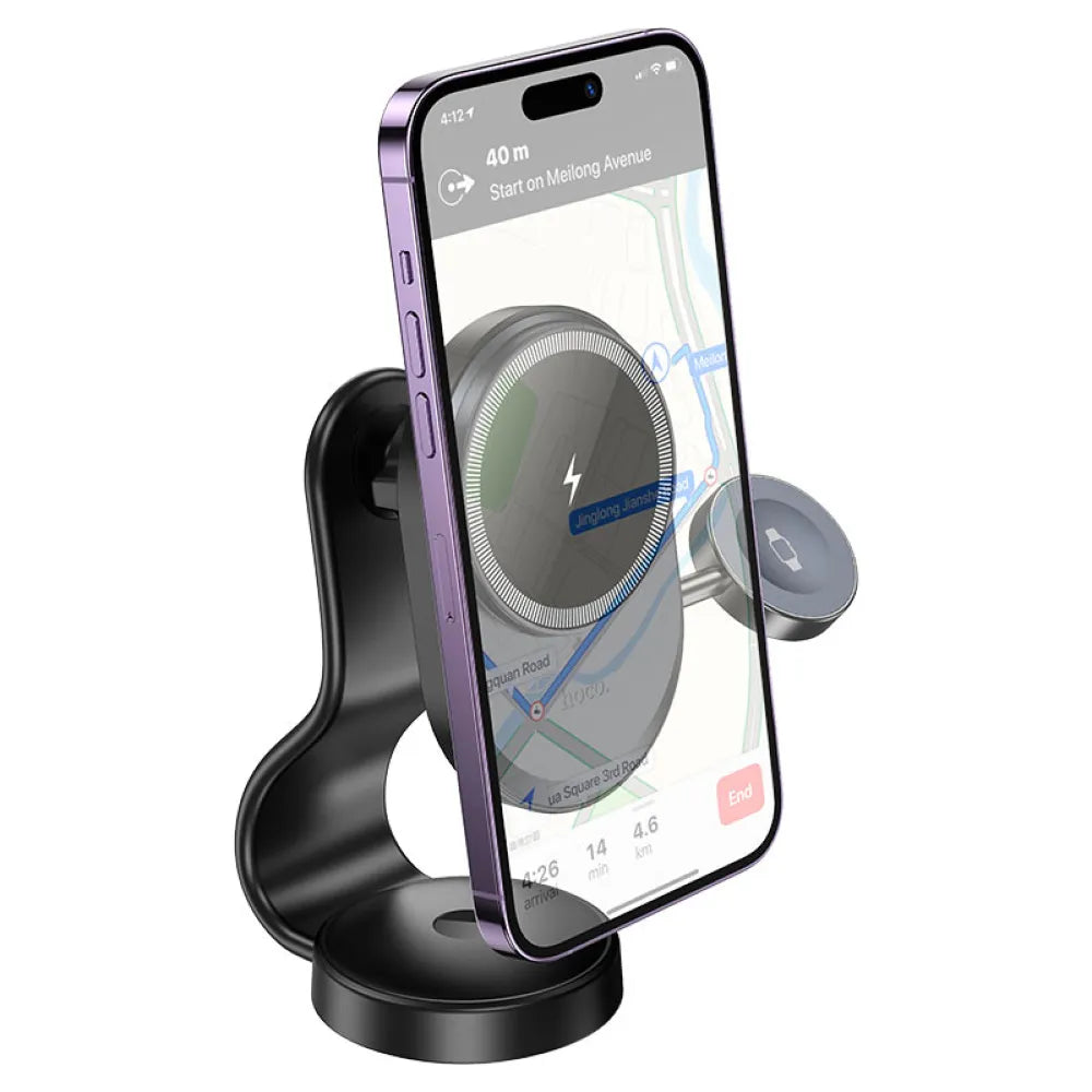 Hoco HW28 Excelso 2-In-1 Wireless Fast Charging with Car Holder