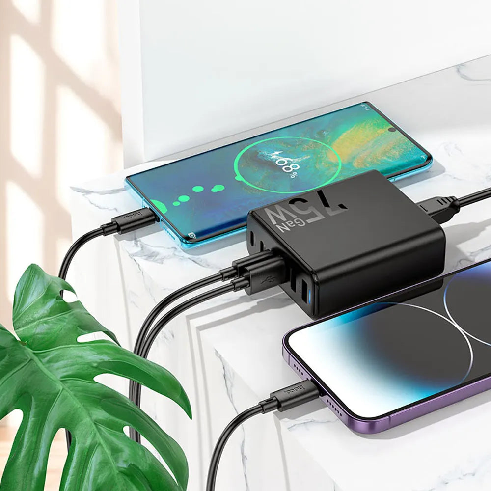 Hoco Charging station C133B Earl 75W PD45W + QC3.0-UK Plug