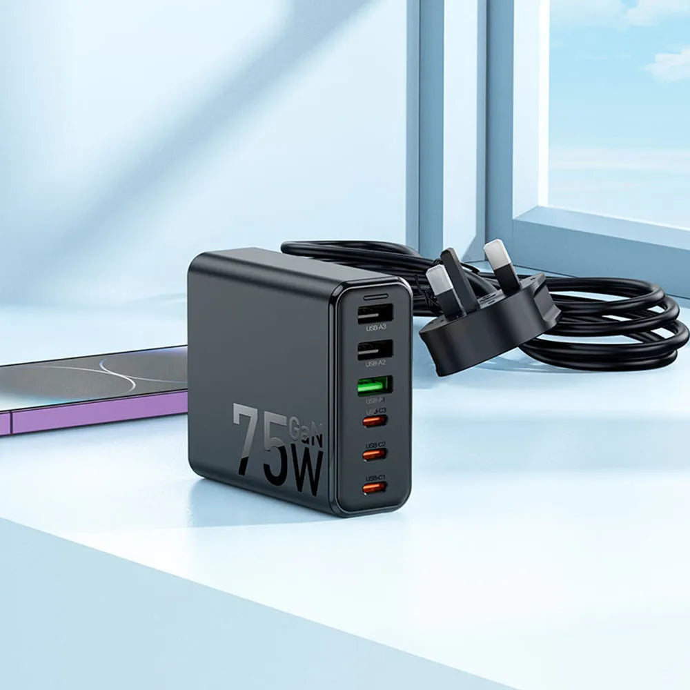 Hoco Charging station C133B Earl 75W PD45W + QC3.0-UK Plug