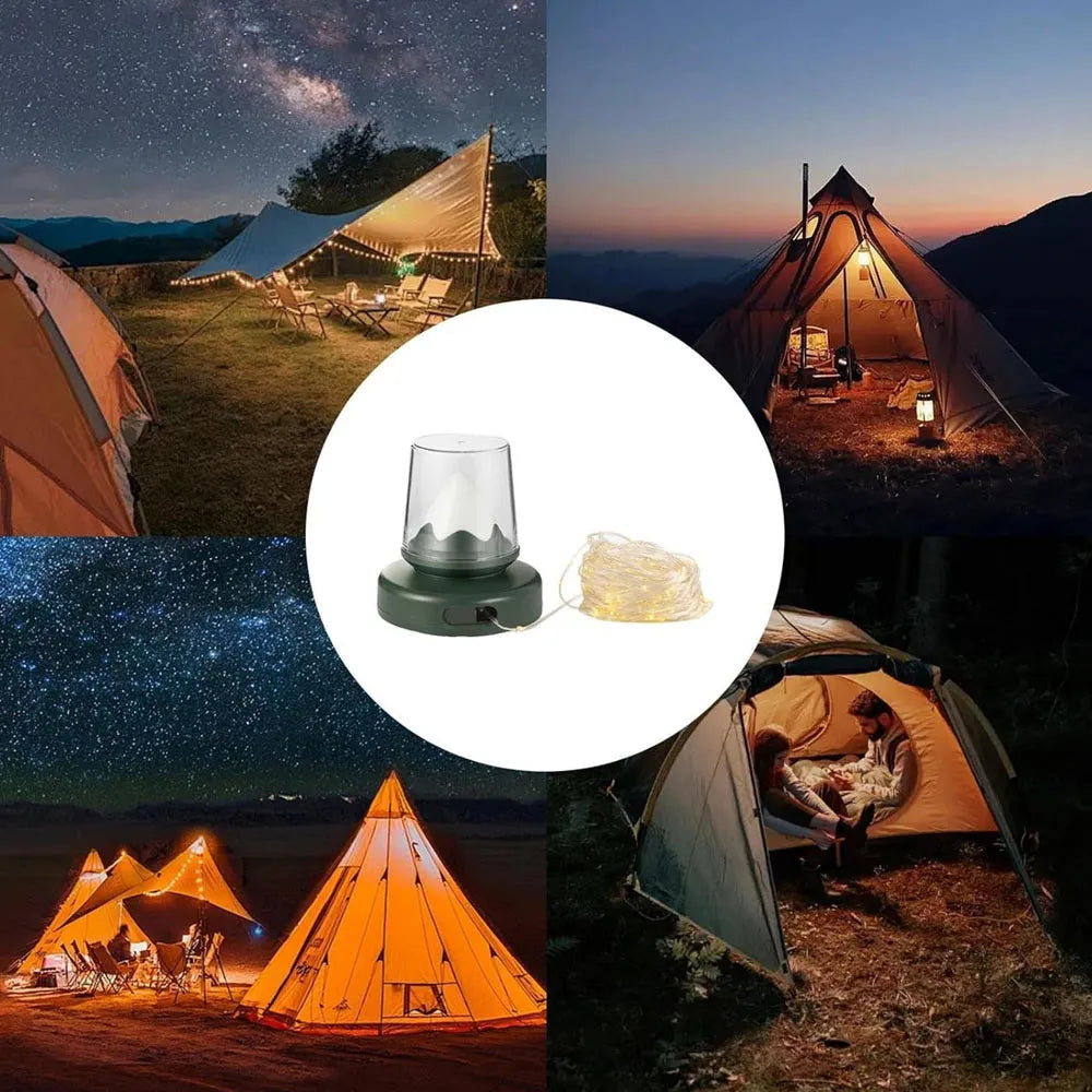 Multifunctional 2-in-1 Retractable LED Lantern Camping String Lights