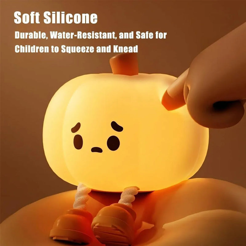 Cute Little Pumpkin Silicone Sleep Lamp Rechargeable