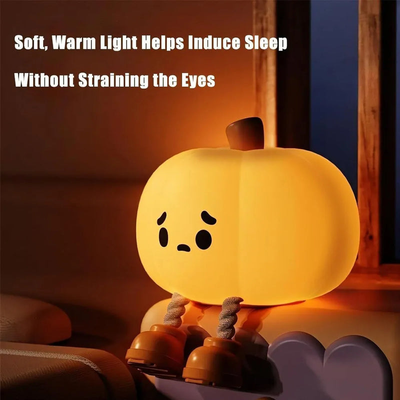 Cute Little Pumpkin Silicone Sleep Lamp Rechargeable