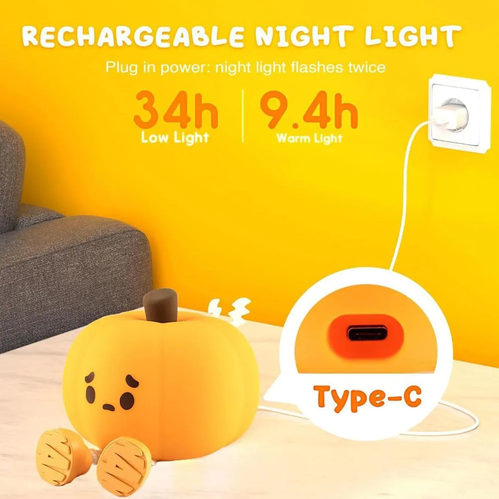 Cute Little Pumpkin Silicone Sleep Lamp Rechargeable