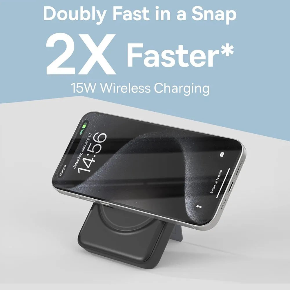 Brave 6-in-1 Wireless Power Bank with MagSafe Built-in Type C & Lightning Cables 10000mAh