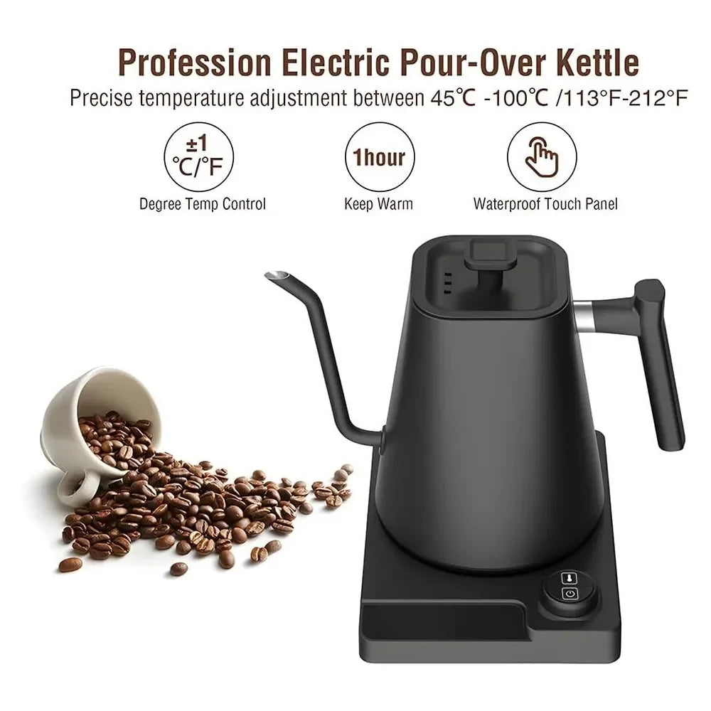 KT10 Pro Portable Electric Kettle 1L Capacity Stainless Steel Aluminum Heating Plate 1200W Power