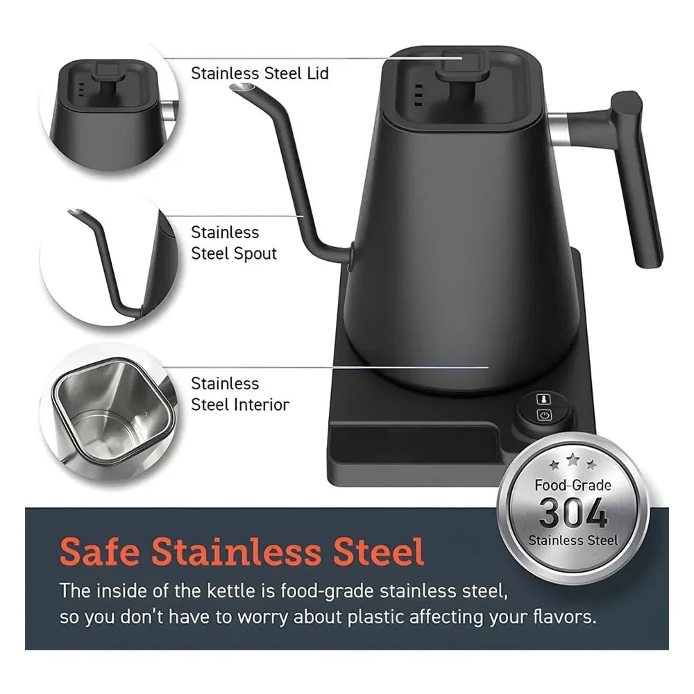 KT10 Pro Portable Electric Kettle 1L Capacity Stainless Steel Aluminum Heating Plate 1200W Power