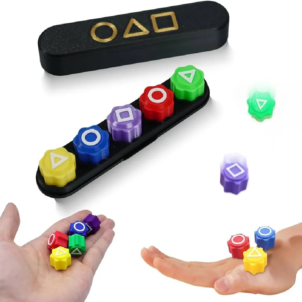 Gonggi Traditional Korean Toss and Catch Game Set 5-Piece Colorful Marble Set Durable Plastic