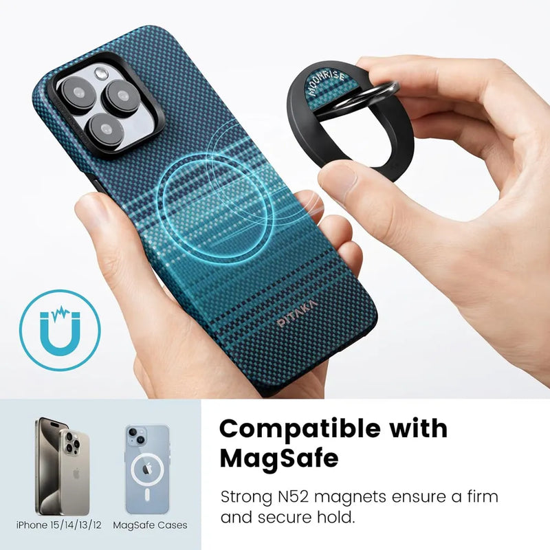 Pitaka Tactile Woven Case & Grip for iPhone 16 Pro Max-Moonrise