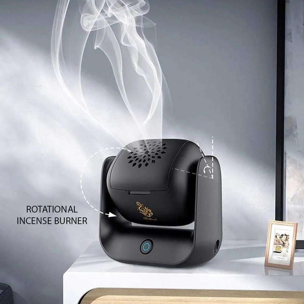 Bukhoor Rotational Incense Burner with LED Indicator 1500mAh Type-C Rechargeable