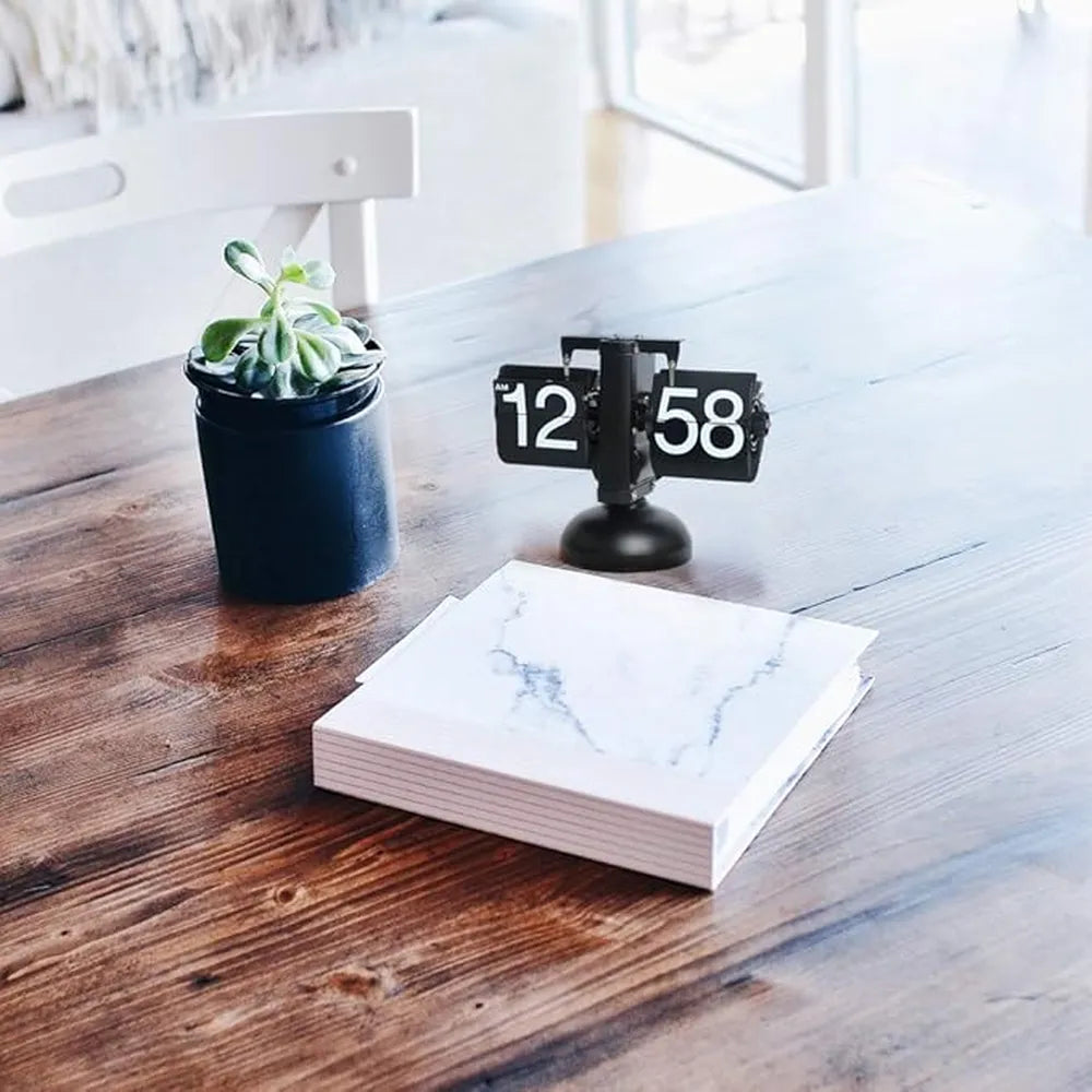 Modern Vintage Luxury Flip Clock Retro Design Stainless Steel Adjustable