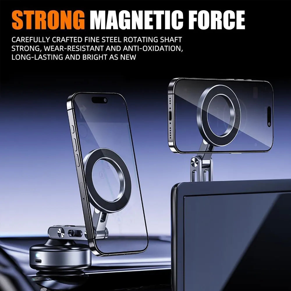 Vacuum Magnetic Suction Phone Mount 360° Rotatable Compatible with iPhone 16/15/14/13/12 Series
