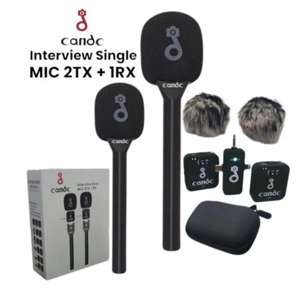 Candc Interview Wireless Microphone With 2-Transmitters-1-Receiver