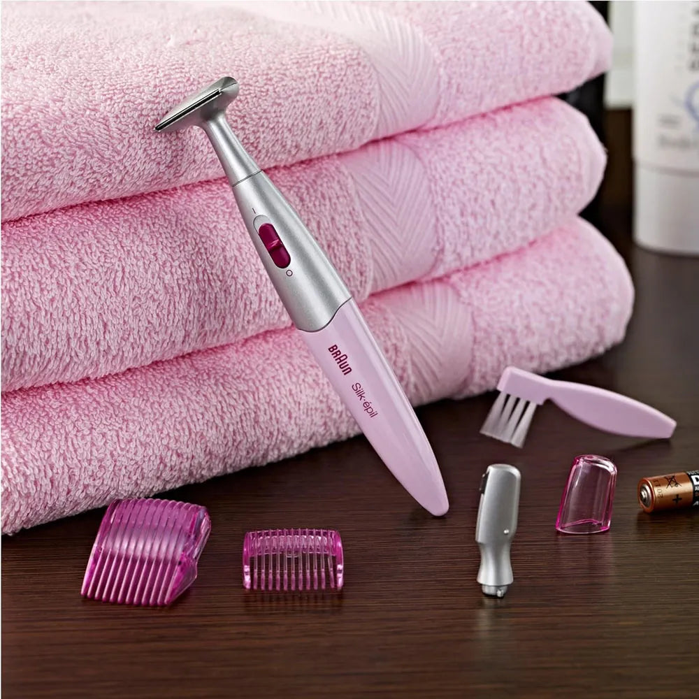 Braun Silk Epil 3 in 1 Trimmer Hair Removal for Women AAA Batteries 120 Min Battery Life - Pink