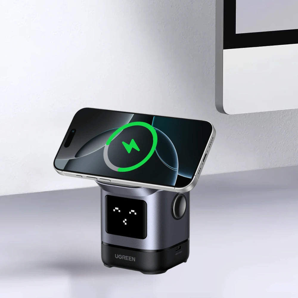 UGREEN Uno Qi2 2-in-1 Wireless Charger, 15W Fast Charging, USB-C, for iPhone 12-16 Series, AirPods 3/2/Pro