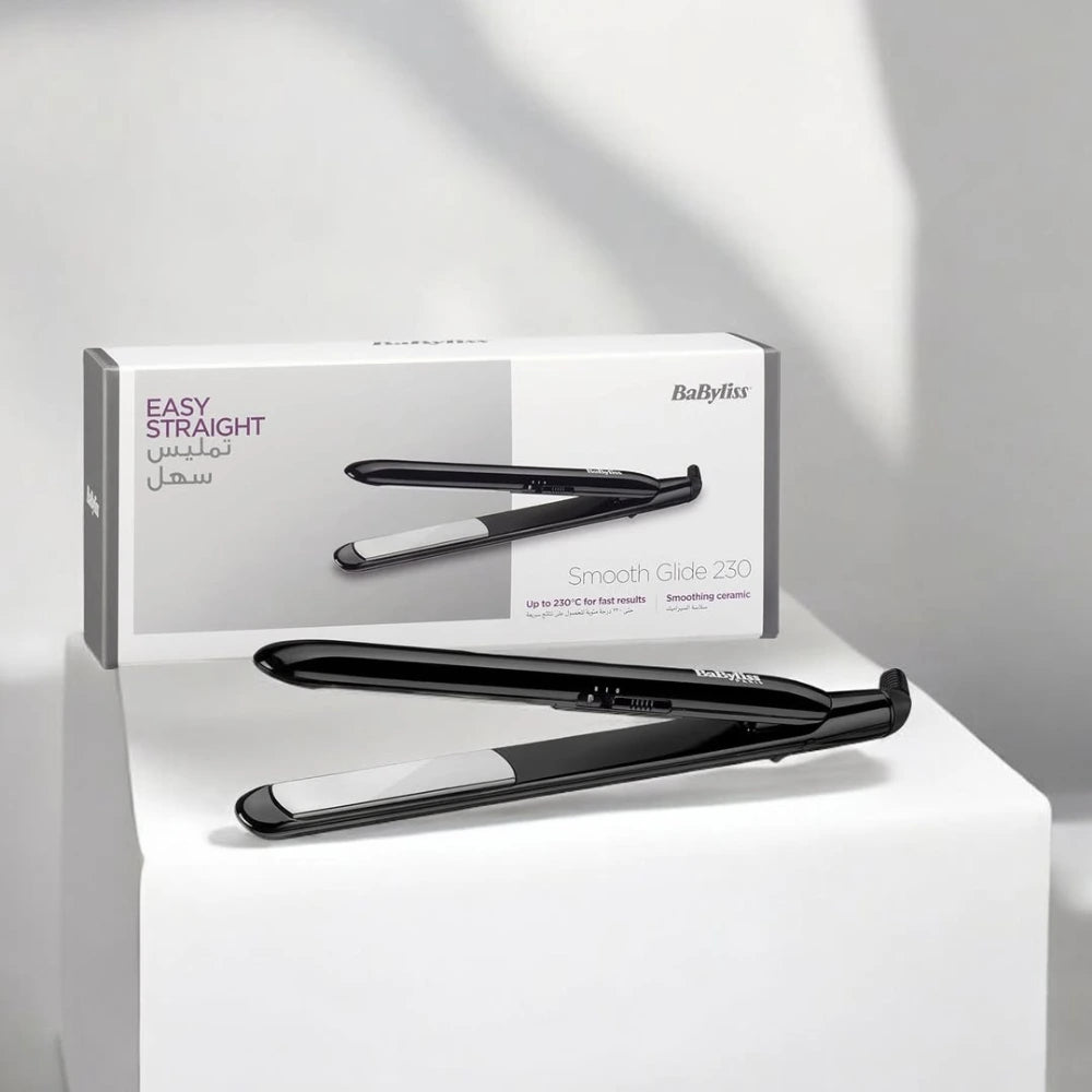 BaByliss Smooth Glide 230 Hair Straightener – Ceramic Plates, 230°C High-Heat for Sleek Styling