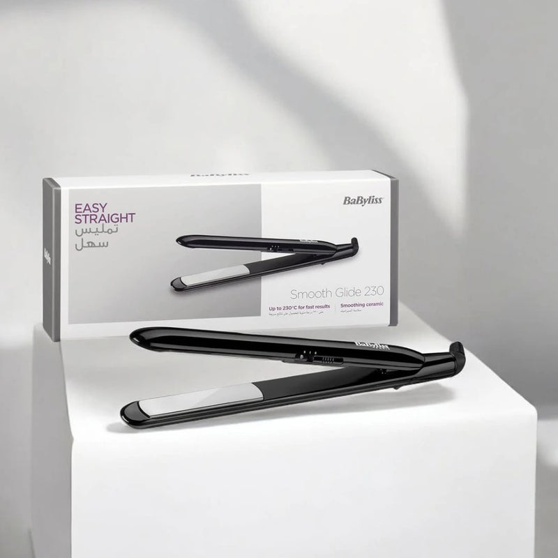 BaByliss Smooth Glide 230 Hair Straightener – Ceramic Plates, 230°C High-Heat for Sleek Styling