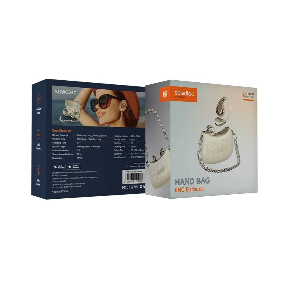 Porodo Soundtec Hand Bag ENC Earbuds