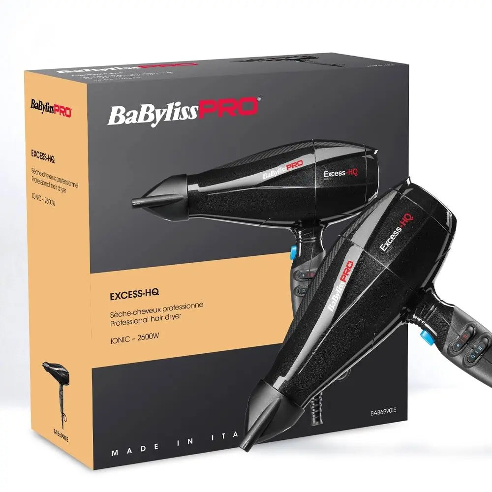 BaByliss PRO Excess HQ 2600W Ionic Hair Dryer – Powerful Fast Drying with Ionic Technology, 2600W