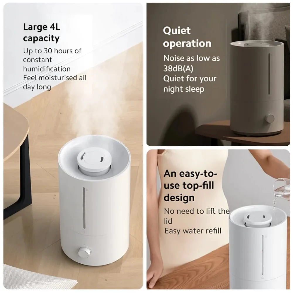 Xiaomi Ultrasonic Humidifier Lite 2, 4L Capacity, 300mL/h Humidification Rate, 23W Power
