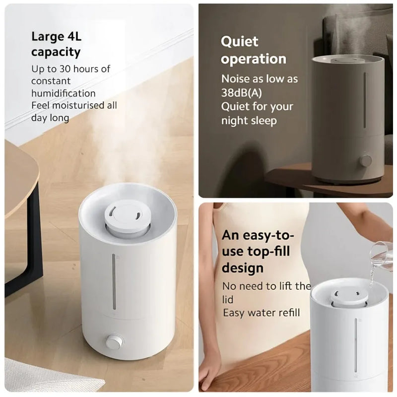 Xiaomi Ultrasonic Humidifier Lite 2, 4L Capacity, 300mL/h Humidification Rate, 23W Power