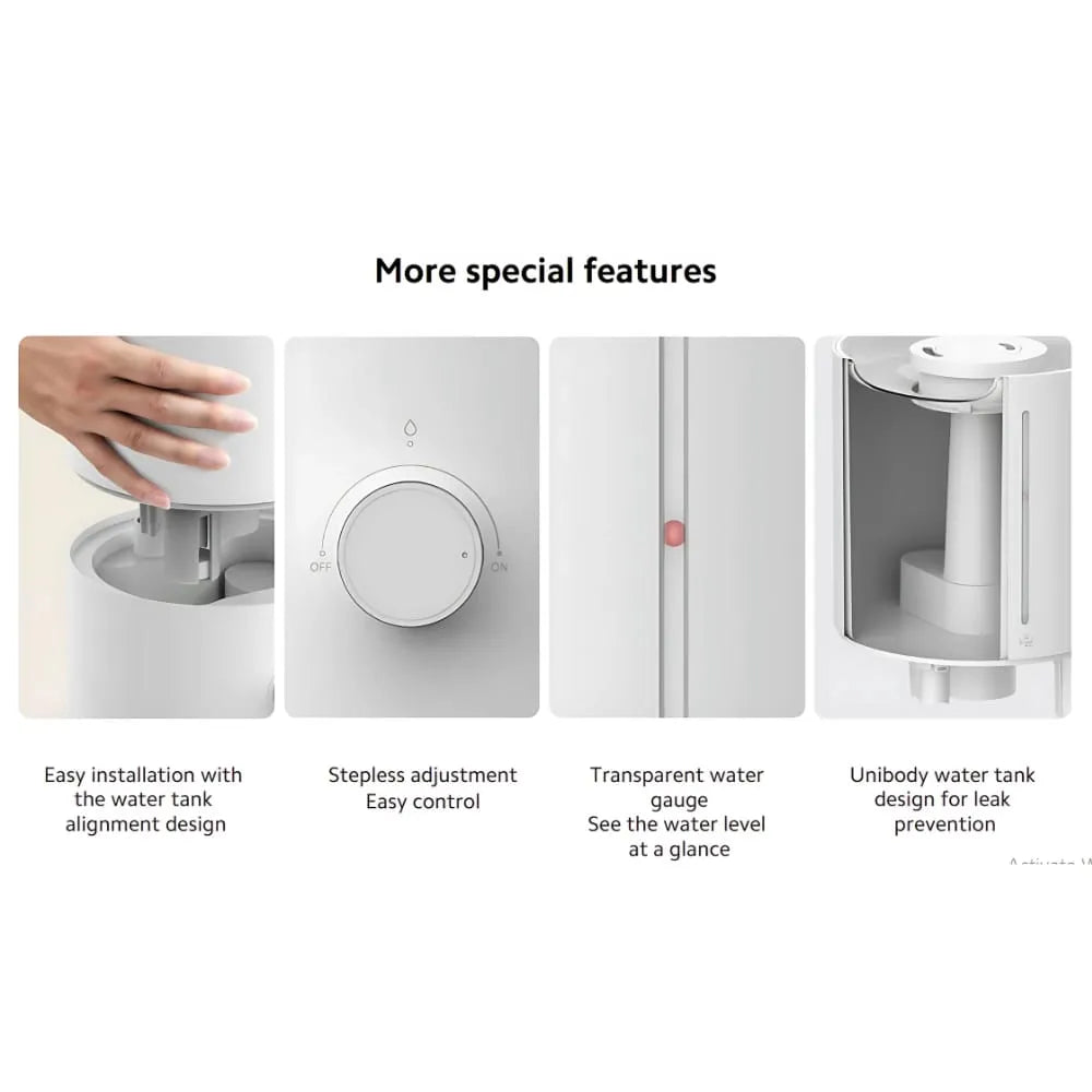 Xiaomi Ultrasonic Humidifier Lite 2, 4L Capacity, 300mL/h Humidification Rate, 23W Power
