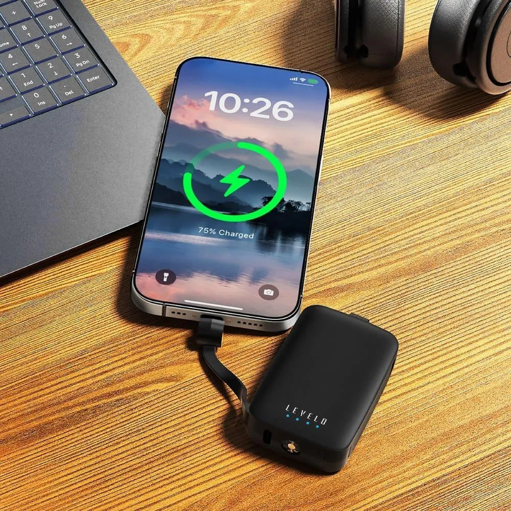 Levelo Nano Mini Portable KeyChain Power Bank with Type-C & Lightning Heads