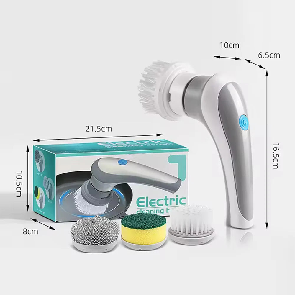 Electric Cleaning Brush – USB Rechargeable Handheld Scrubber for Kitchen & Bathroom