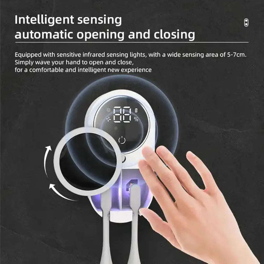 Wall-Mounted Smart UV Toothbrush Sanitizer – Built-in UV Purification & Intelligent Sensor
